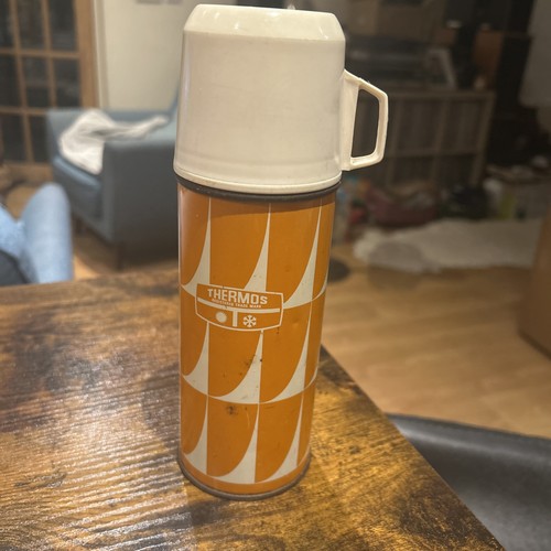 Thermos arancione geometrico - thermos, arancione/geometrico